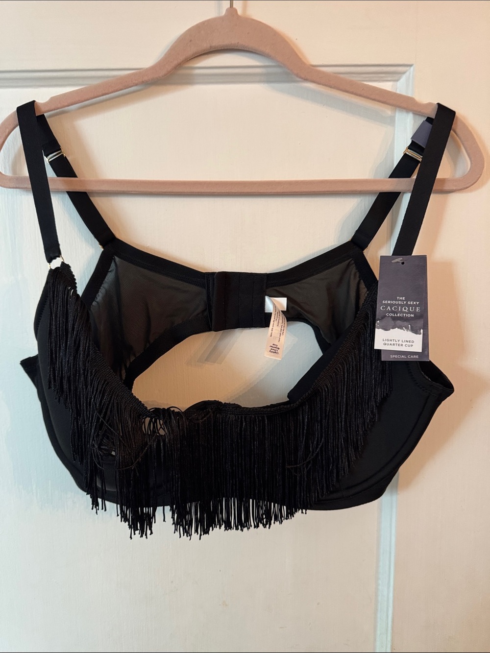 Cacique Lightly Lined Fringe Quarter Cup Bra 40DD